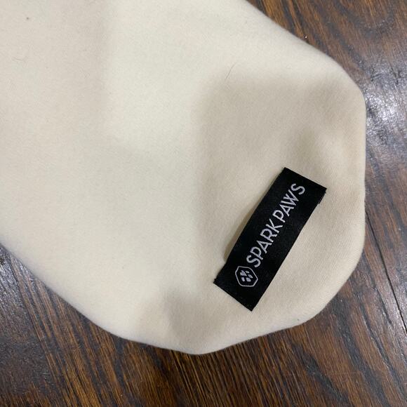 Spark Paws Olive Cream Dog Hoodie Size Small Cream Black Green Fleece Lined - Picture 5 of 10